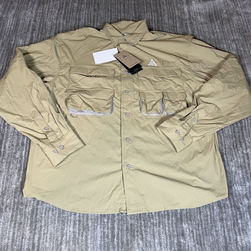 Nike ACG Dri-FIT ADV Shirt Mens Medium Beige Utility Outdoor HJ2465-297 New